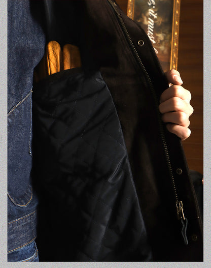 ▲ヴィンテージ復刻 イタリア産スウェードレザーM-51 フィッシュテイルコート▼ダークブラウン