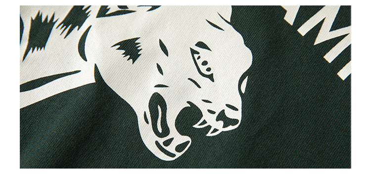 ２色展開◆色味、プリントの雰囲気もGOOD◆ヴィンテージ復刻GREEN CAMP PANTHERSプリント Ｔシャツ◆S～2XL