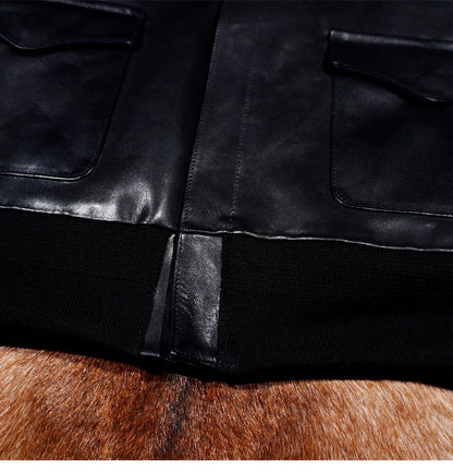 △ヴィンテージ復刻 植物タンニン鞣しホースハイドレザー A-2ジャケット▽S～5XL