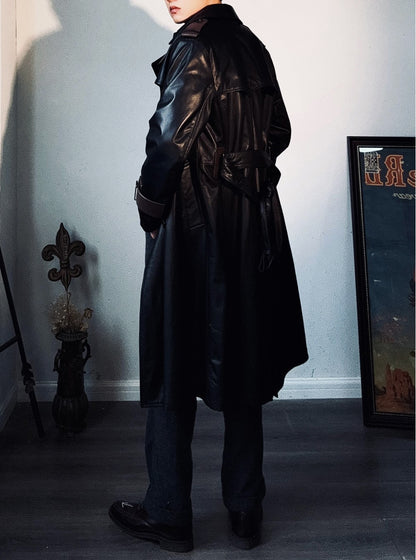 ◇ヴィンテージ復刻 日本産カウレザー モーターサイクルコート◇S～3XL