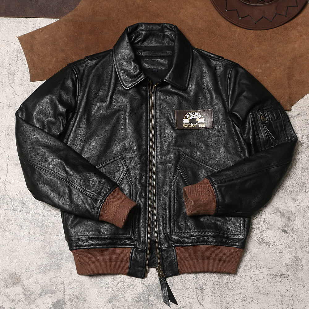 △ヴィンテージ復刻 カウレザー CWU-45/Pフライトジャケット▽S～5XL