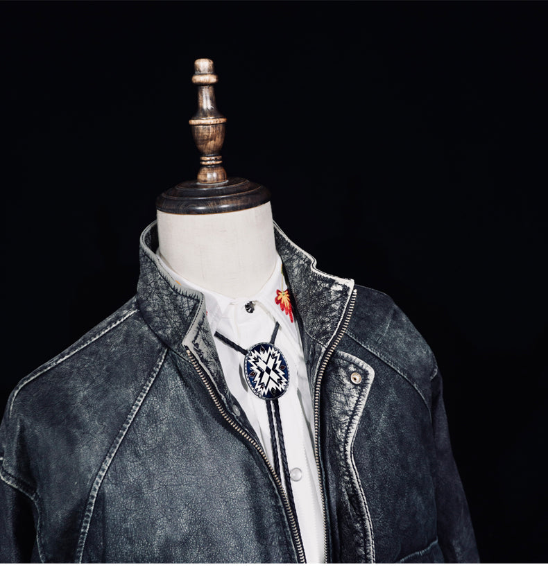 絶妙なヴィンテージ加工△ウォッシュ加工イタリア産カウレザー  ブルゾン▽ S～XL