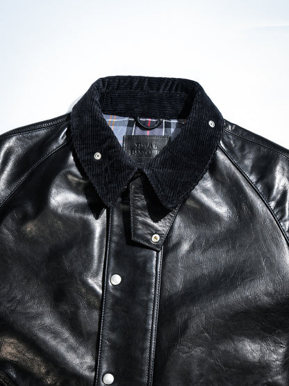 ▲細部のディテールまで完璧な拘り▲オイルワックス加工カウレザー ジャケット▼S/M/L