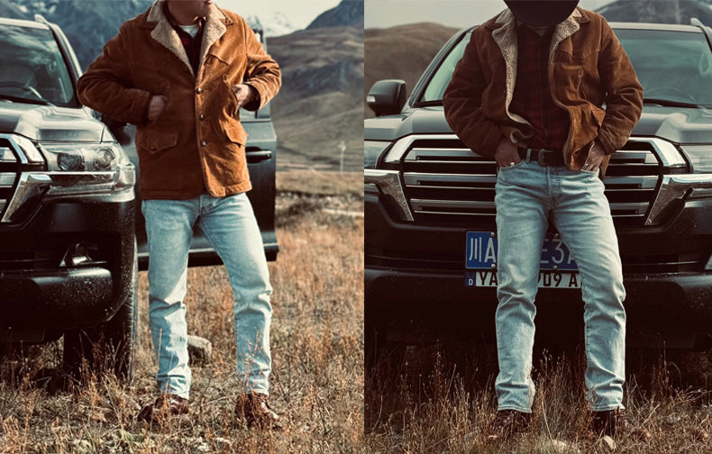 ✩ヴィンテージ復刻 スウェード ウエスタン ランチャージャケット✩S～4XL