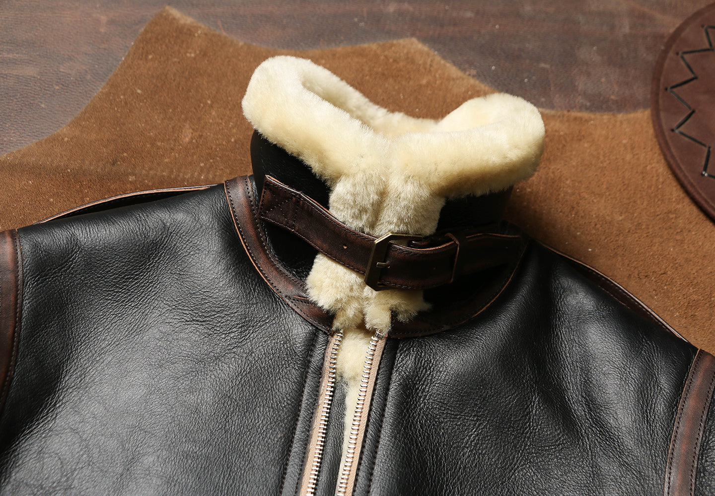 ☆オーストラリア産ムートン 切り替えA-2フライトジャケット☆S～3XL