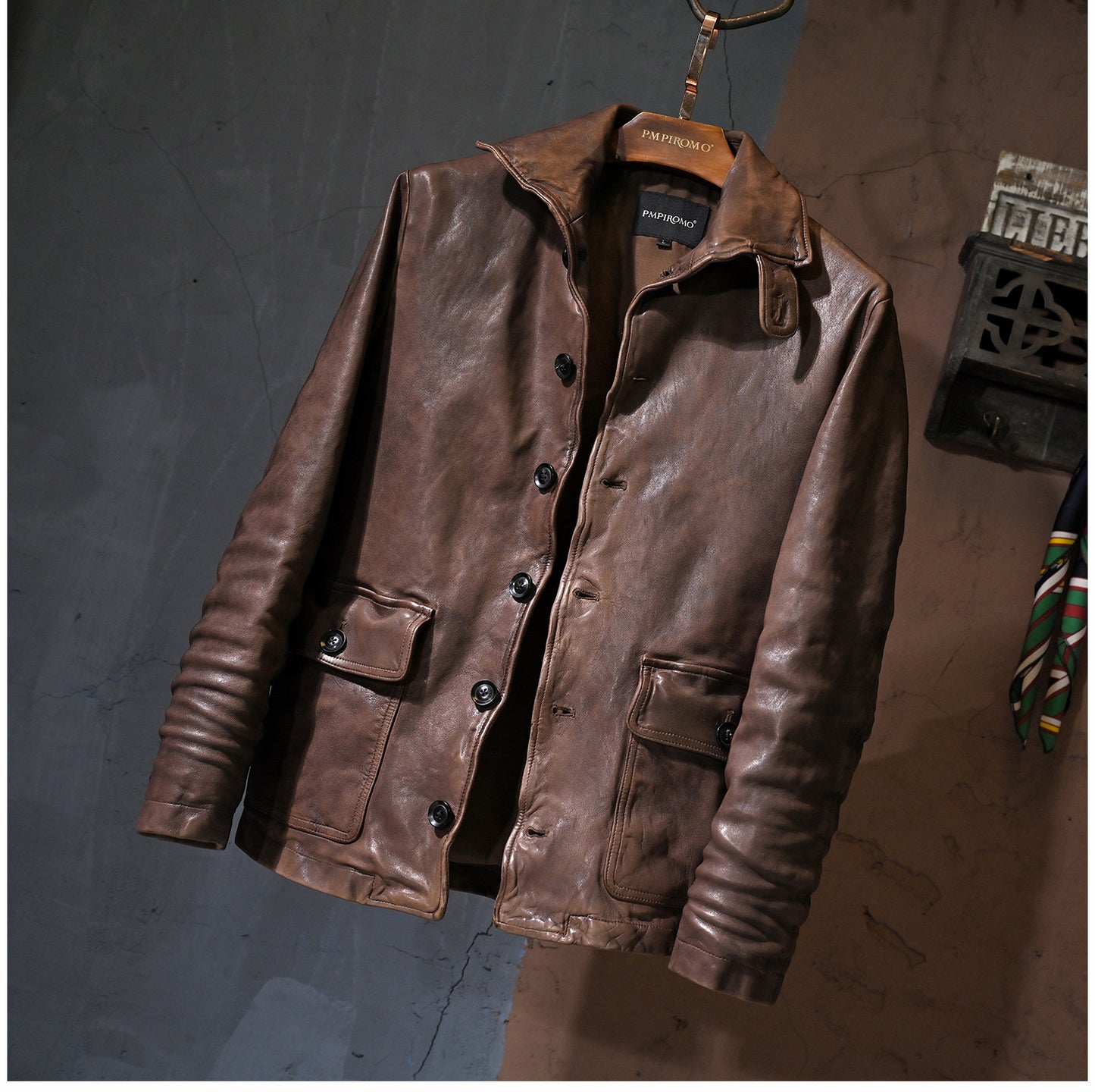 ▲絶妙な色味シープスキンレザー ジャケット▲ M～3XL