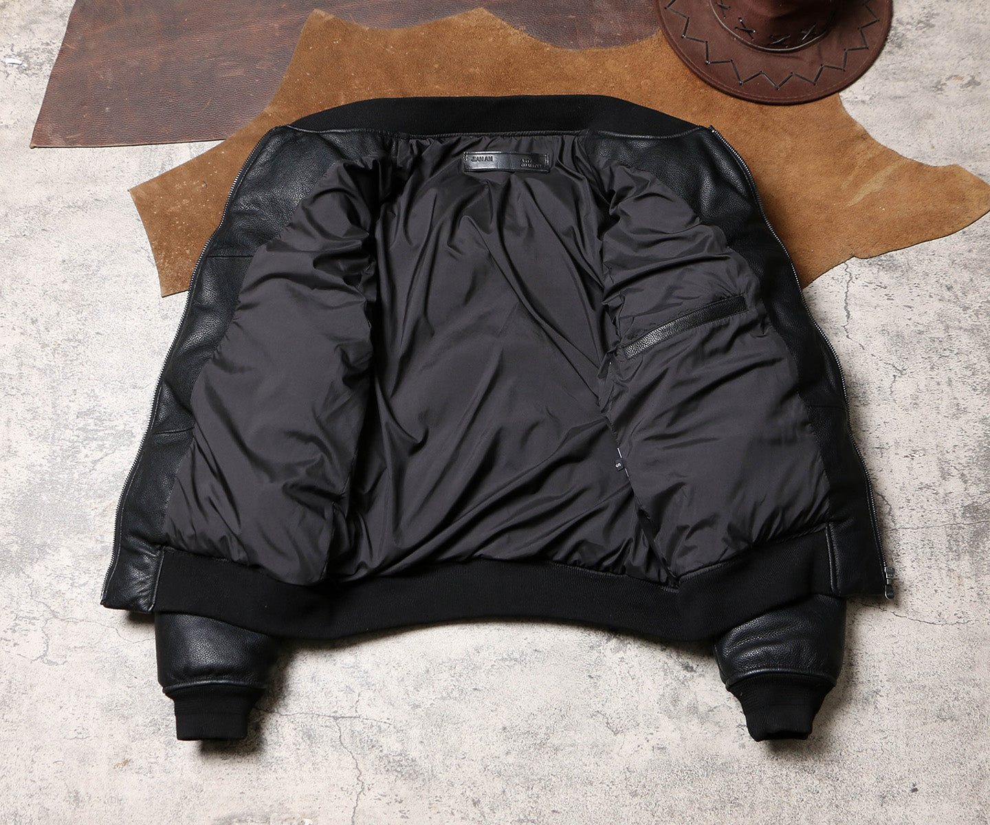 ◇カウレザーショートダウンジャケット◇ S～4XL