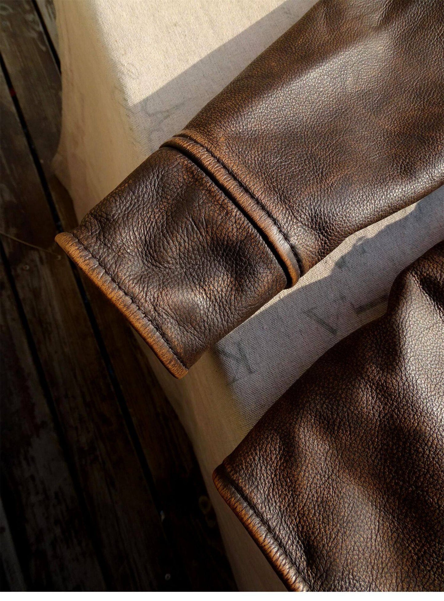 ◆30's ヴィンテージ復刻デザイン茶芯 カウレザー ジャケット◆S~5XL