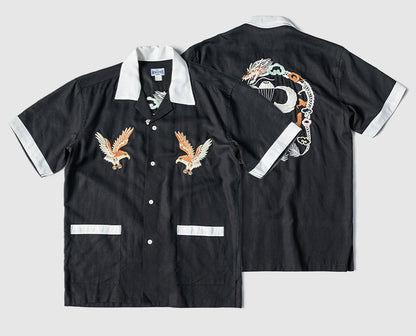 ２色展開★ヴィンテージ復刻 ハーフスリーブ スカシャツ★S～2XL