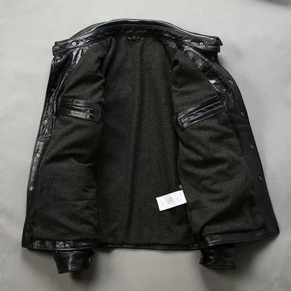 △ヴィンテージ復刻型 茶芯ホースハイドレザー カーコート▽M～4XL