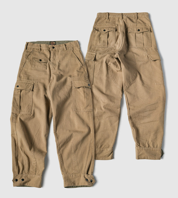 ◇ヴィンテージ復刻デザイン 13OZ厚手ツイルコットンM-64パンツ◇30～38