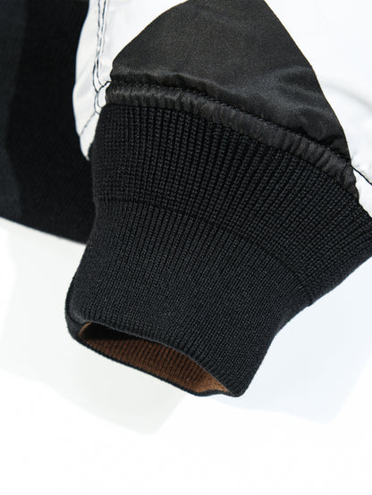 真冬にも▲リバーシブルデザイン チェッカー柄MA-1ジャケット 中綿入り▼S～2XL