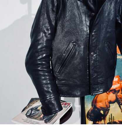 ★1930's VINTAGE復刻デザイン 植物タンニン鞣しシープレザーコサックジャケット★