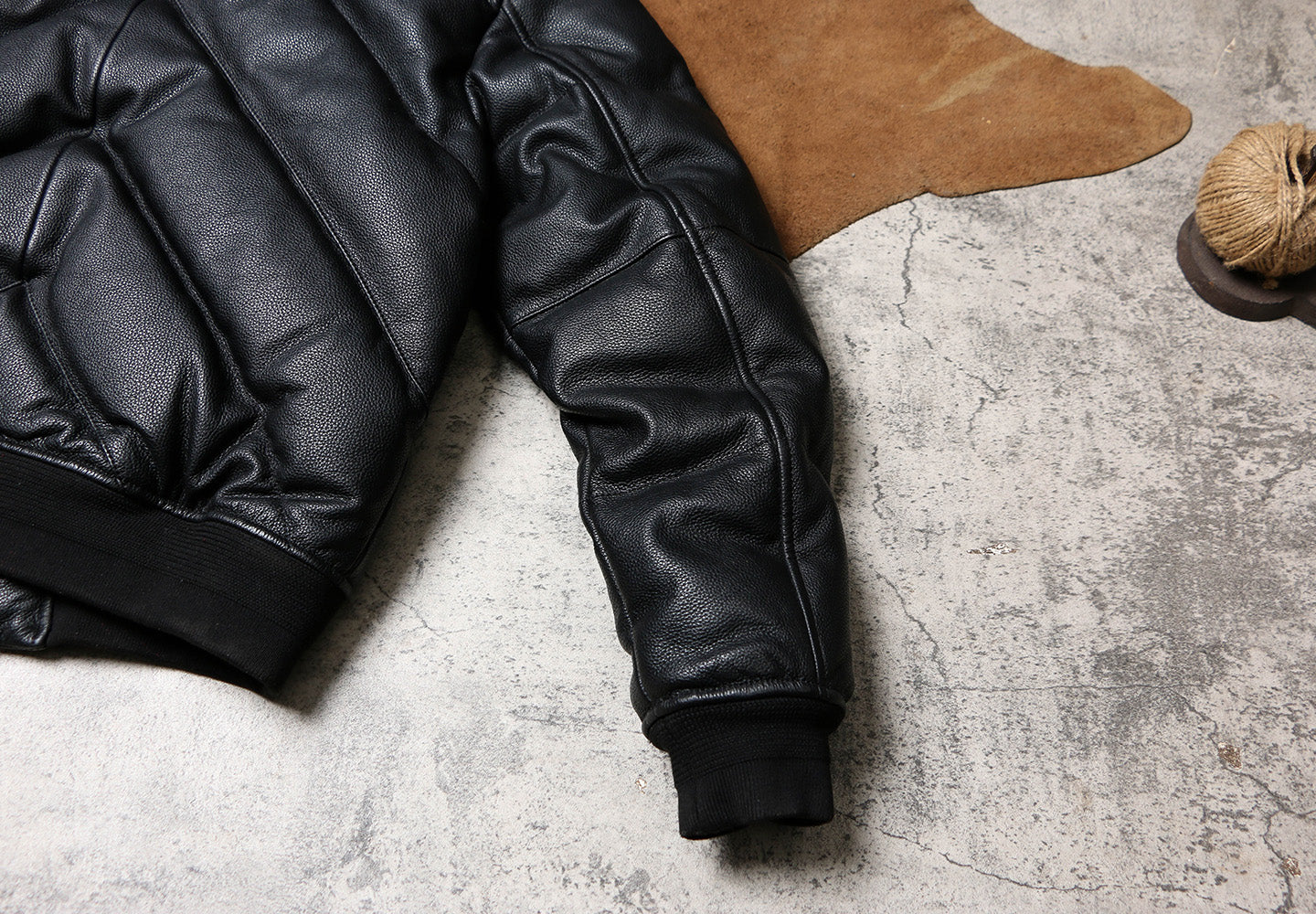 ◇カウレザーショートダウンジャケット◇ S～4XL