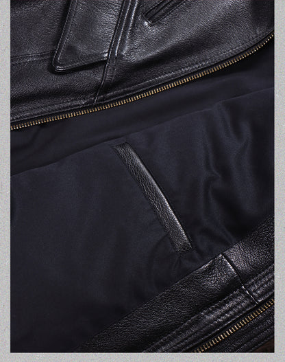 2色展開△水染ゴートレザー  ブルゾン▽ S～5XL