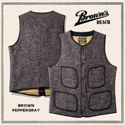★ヴィンテージ復刻 ウールコットン ビーチベスト★S～2XL