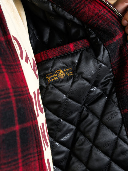 ◇1930’sヴィンテージ復刻デザイン バッファローチェックウール 切替 レザージャケット◇S～3XL