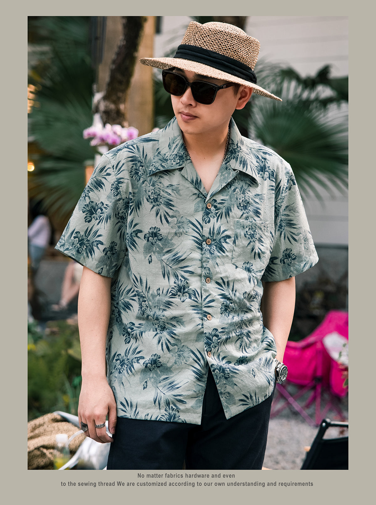 2色展開△レーヨン 半袖 アロハシャツ▽S～3XL