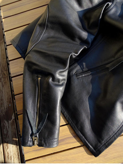 昨シーズン物売り切りセール★イタリア産カウレザー使用 シングルライダースジャケット ★S～5XL