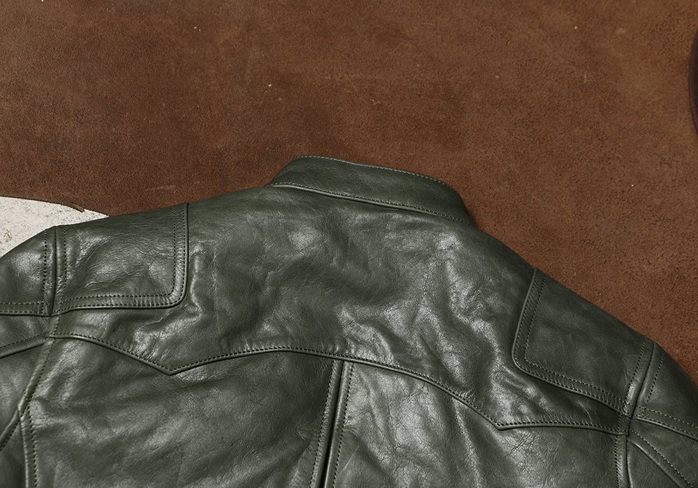オイルカウレザー シングルライダース ジャケット M～4XL