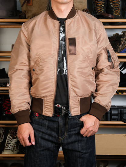 ▲リバーシブルデザイン チェッカー柄MA-1ジャケット▼S～2XL