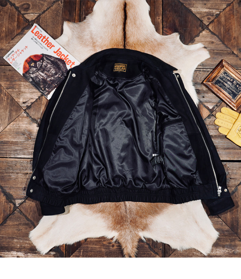 ゆったりシルエット△ヌバックレザー  ブルゾン▽ S～4XL