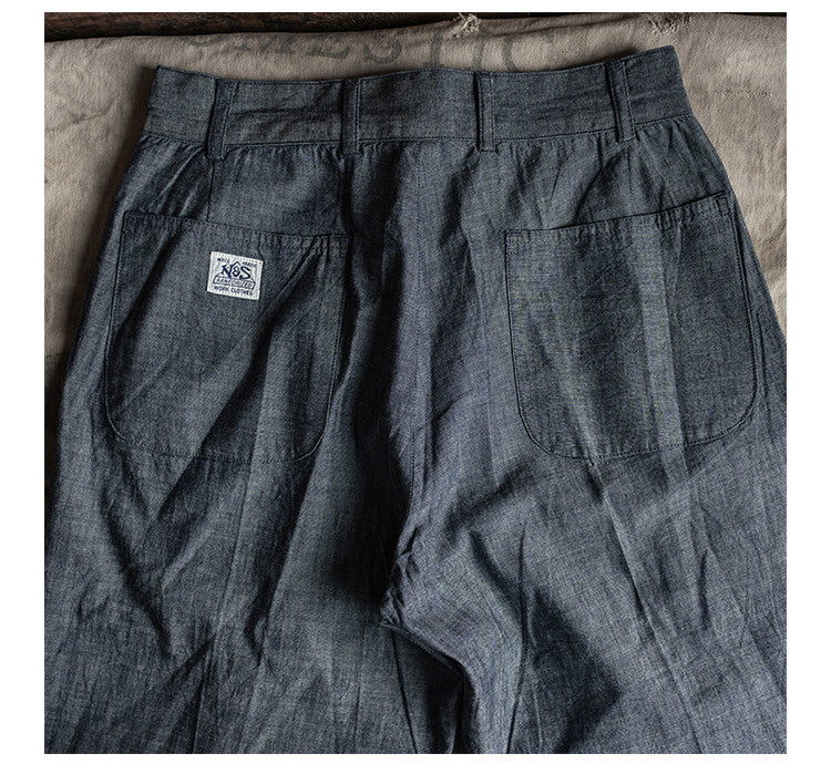 ◇ヴィンテージ復刻モデル 7OZ シャンブレー２タックパンツ◇XS～2XL