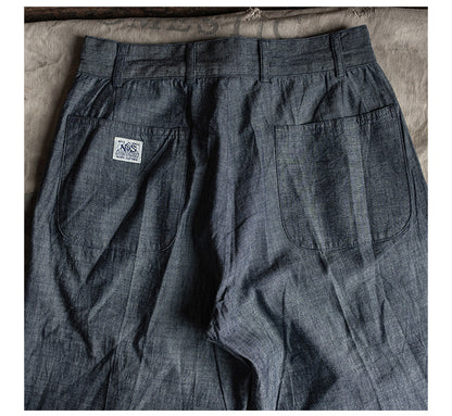 ◇ヴィンテージ復刻モデル 7OZ シャンブレー２タックパンツ◇XS～2XL