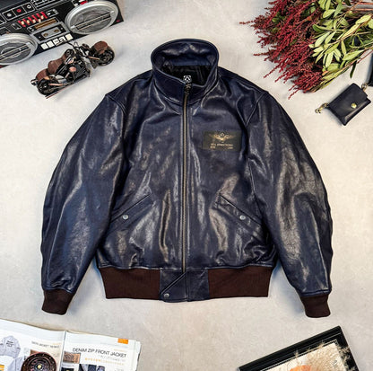 昨シーズン物売り切りセール★４色展開★シープレザー L-2 フライトジャケット★M～2XL