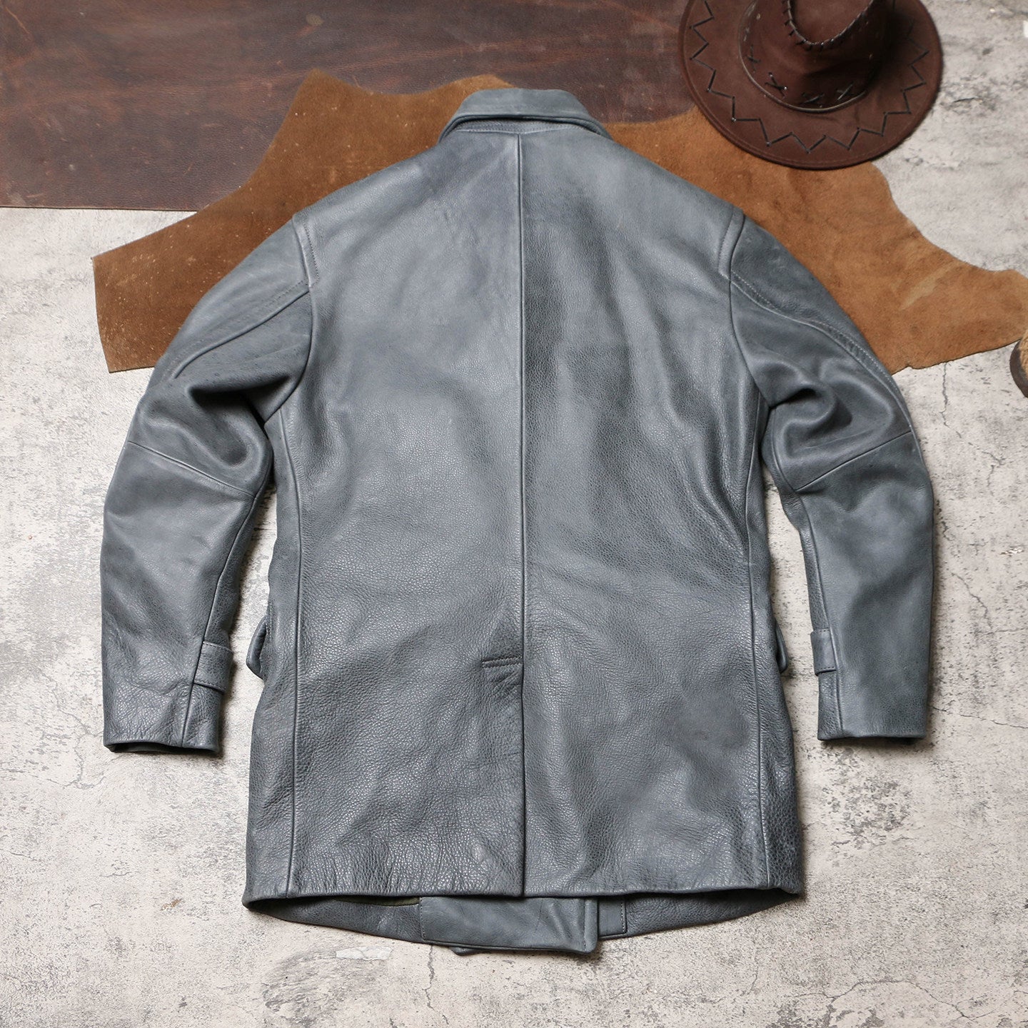 絶妙な色味のブルーグレー◇ヴィンテージ復刻  1.8㎜ USネイビーPコート▼M～4XL