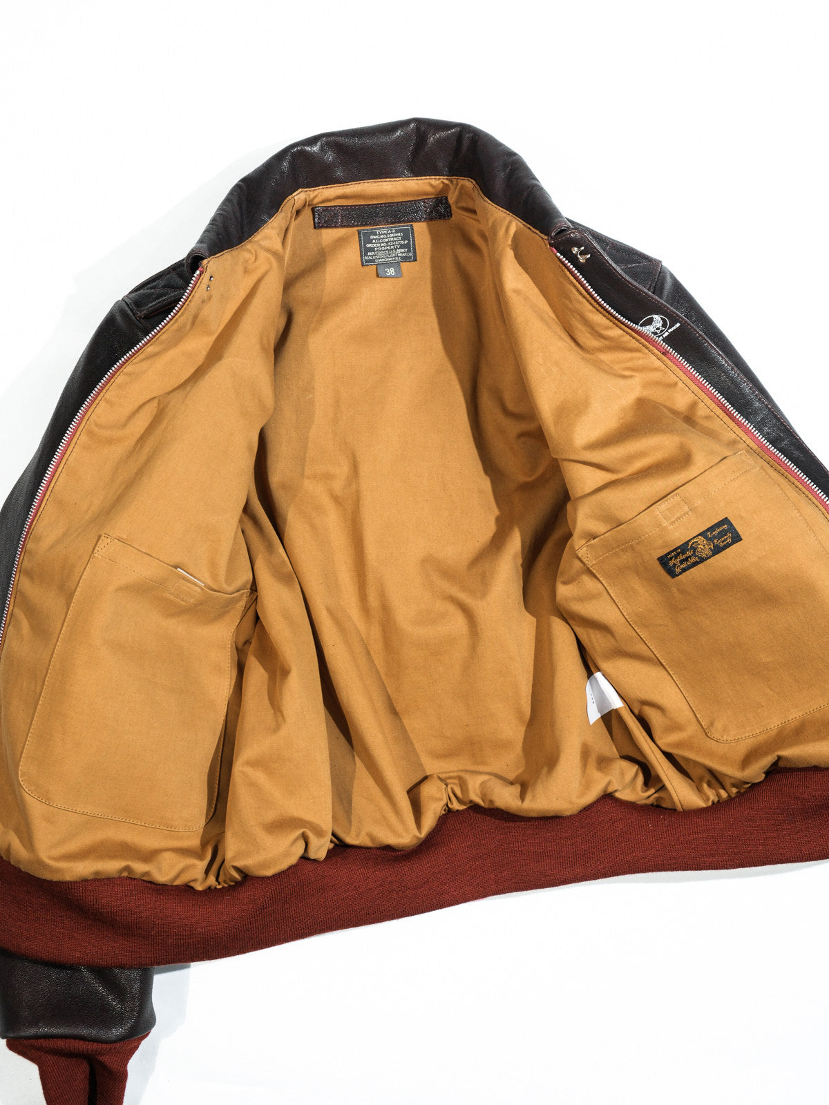 1.3㎜厚△ヴィンテージ復刻 ゴートレザー A-2ジャケット▽S～3XL