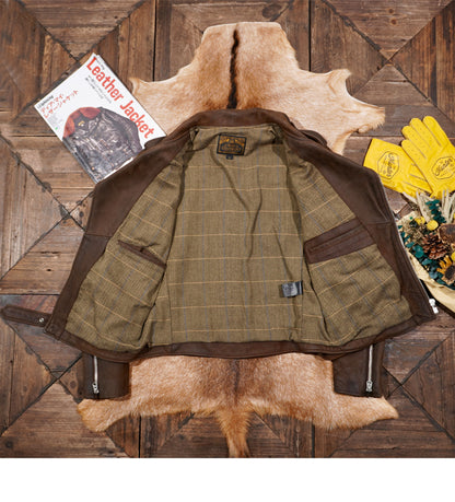 ヴィンテージ50s復刻 613型カウレザー ダブルライダースジャケット M～4XL