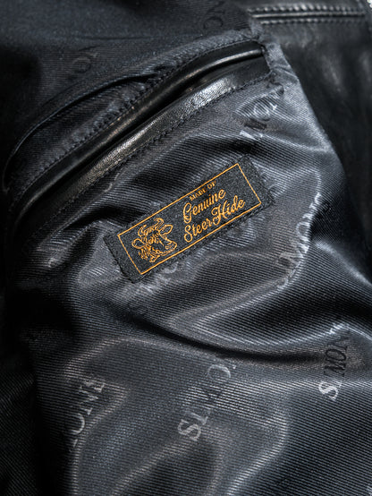 ◇ririジップ◇ヴィンテージ復刻 オイルカーフレザー ジャケット◇S/M/Lサイズ