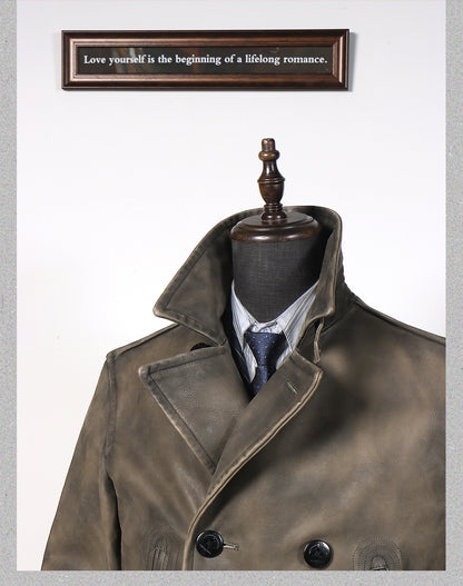 絶妙なヴィンテージ加工▲2.0mm厚  Pコート▼L～3XL