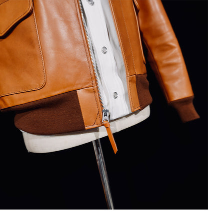 △ヴィンテージ復刻 植物タンニン鞣しホースハイドレザー A-2ジャケット▽S～4XL