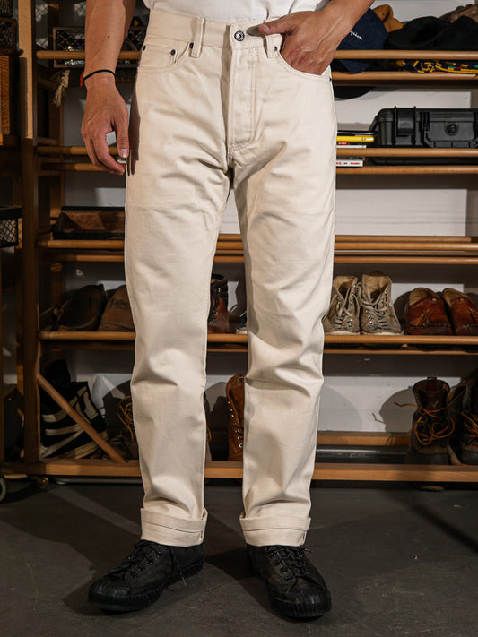 細見タイト シルエット◇14オンス  無染色ナチュラルカラー セルビッチデニムパンツ◇