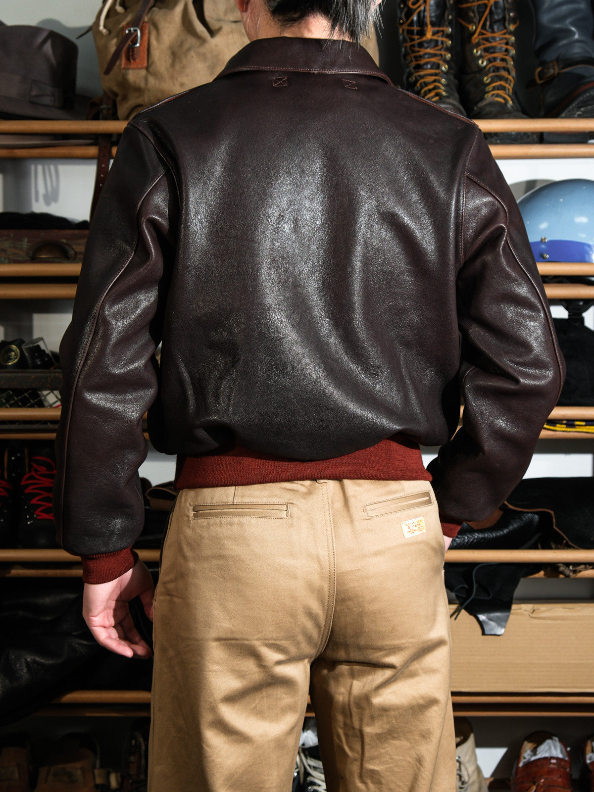 1.3㎜厚△ヴィンテージ復刻 ゴートレザー A-2ジャケット▽S～3XL