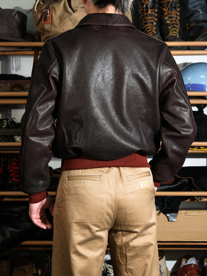 1.3㎜厚△ヴィンテージ復刻 ゴートレザー A-2ジャケット▽S～3XL
