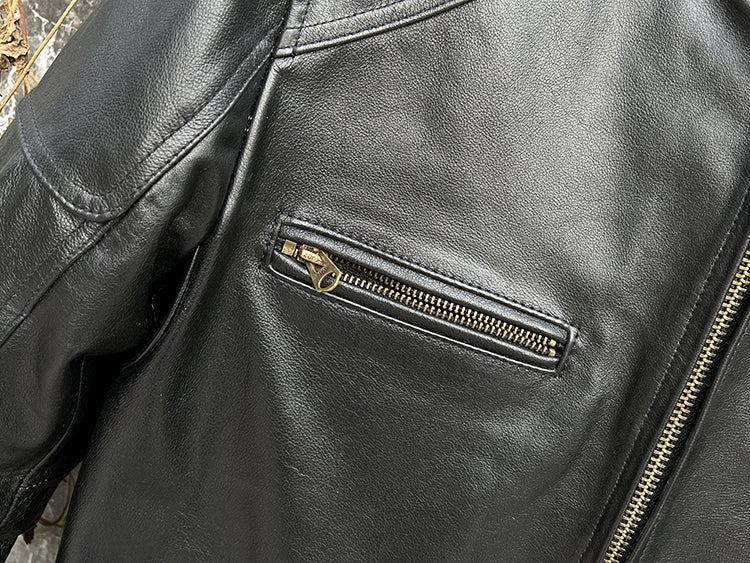 ★J100型 カウレザー シングルライダース ジャケット★Ｍ～4XL