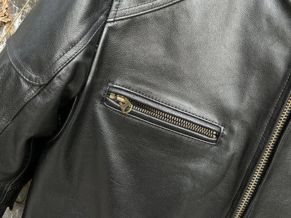 ★J100型 カウレザー シングルライダース ジャケット★Ｍ～4XL