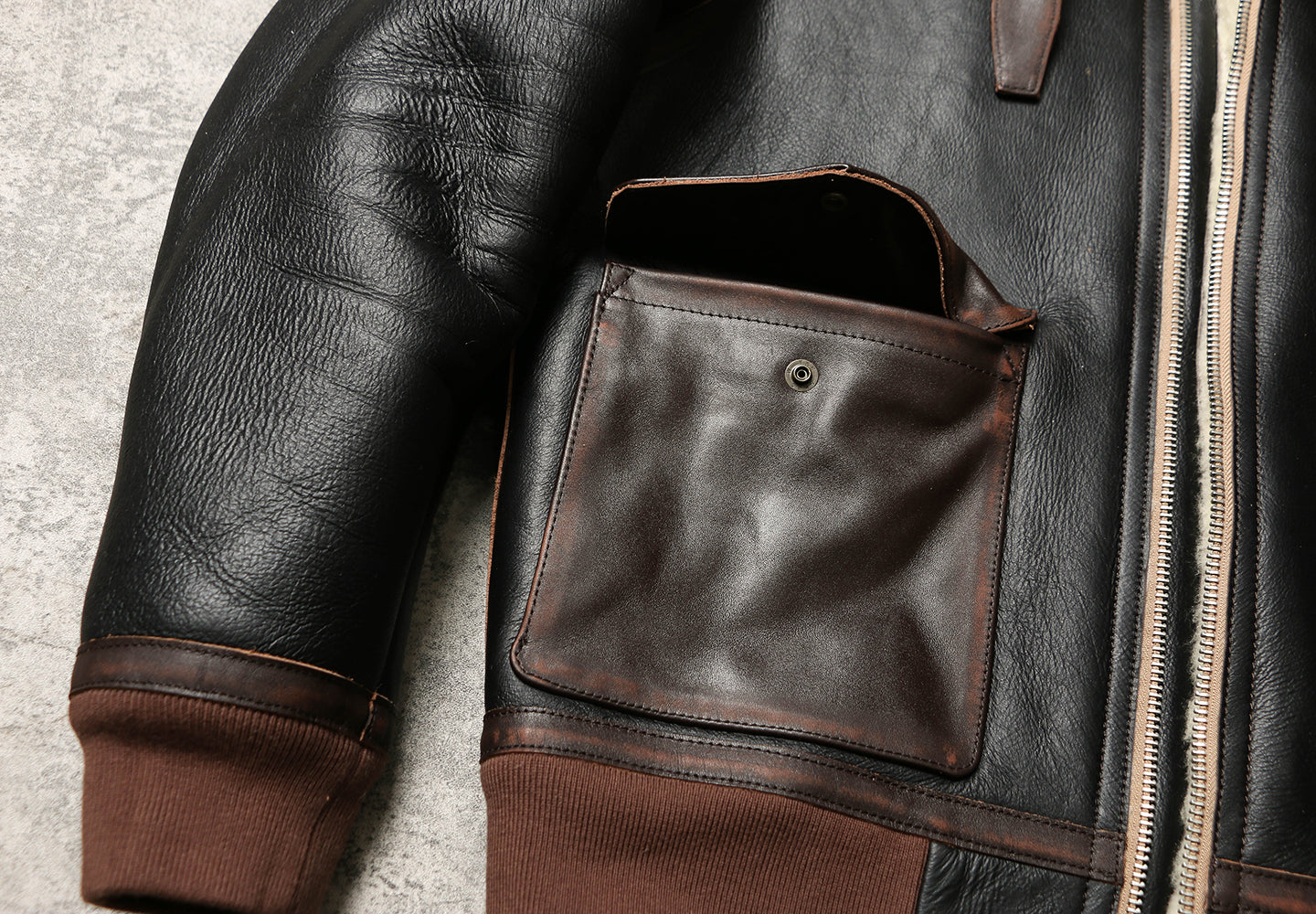 ☆オーストラリア産ムートン 切り替えA-2フライトジャケット☆S～3XL