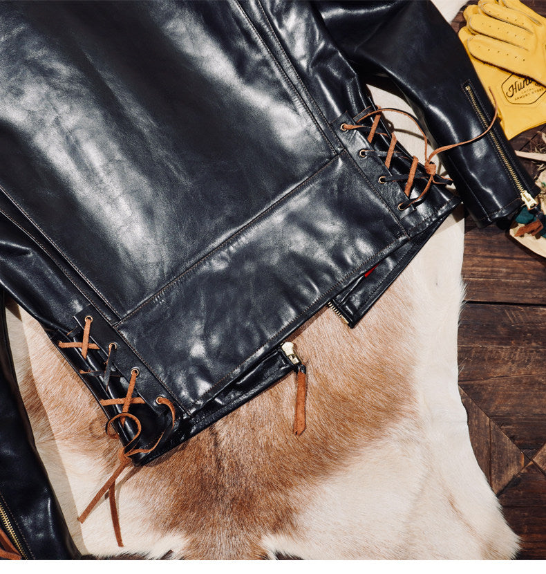 ◇ヴィンテージ復刻 植物タンニン鞣しホースハイドレザー CHP ポリスジャケット◇