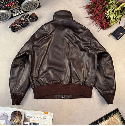 昨シーズン物売り切りセール★４色展開★シープレザー L-2 フライトジャケット★M～2XL