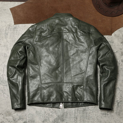 オイルカウレザー シングルライダース ジャケット M～4XL