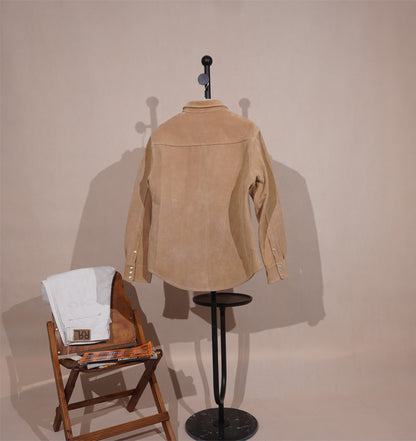 ４色展開☆カウレザー スウェード ウエスタンシャツ☆S～4XL