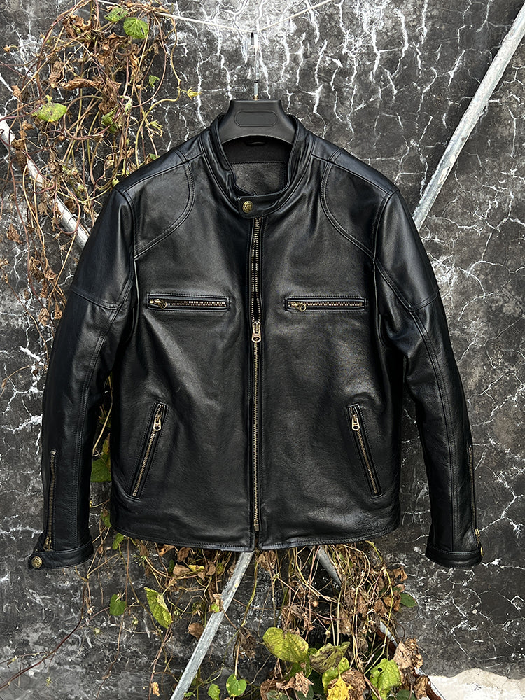 ★J100型 カウレザー シングルライダース ジャケット★Ｍ～4XL