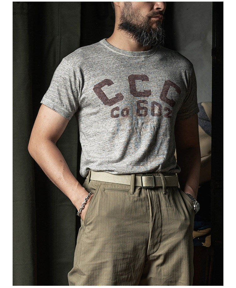 ２色展開◆CCCプリズナー 染み込みプリントＴシャツ◆XS～3XL