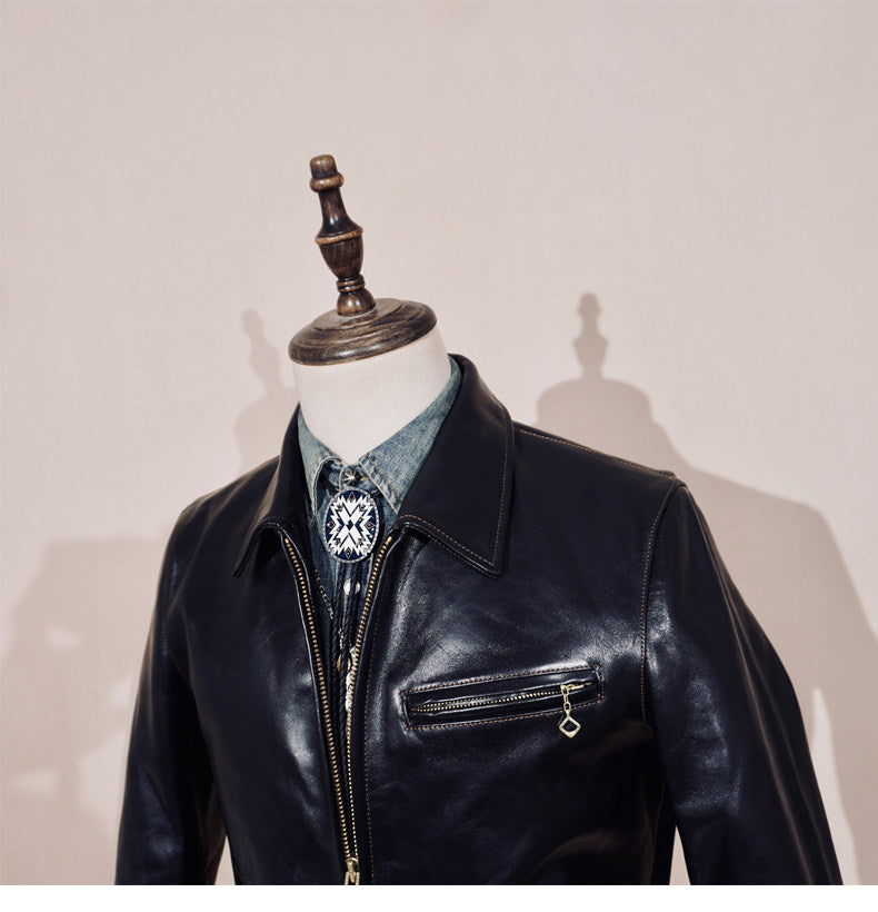 ◇ヴィンテージ復刻 植物タンニン鞣しホースハイドレザー CHP ポリスジャケット◇