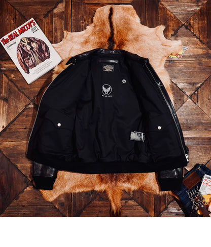 △ヴィンテージ復刻 茶芯 ホースハイドレザー A-2ジャケット▽S～5XL