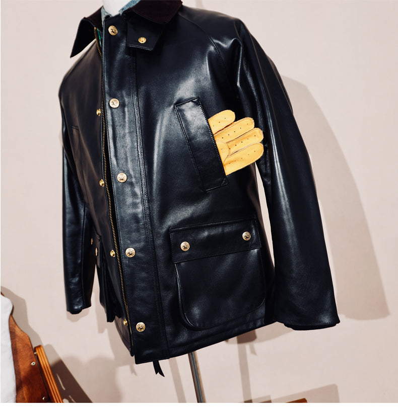 ▲細部のディテールまで完璧な拘り▲ホースハイドレザー ジャケット▼S～4XL